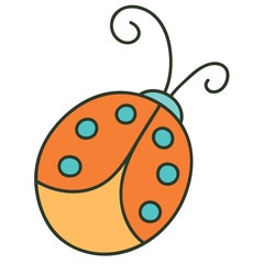 Hand drawn ladybugy. Vector illustration