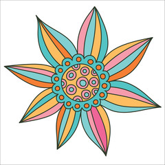 Abstract floral ornament. Hand drawn doodle. Vector illustration