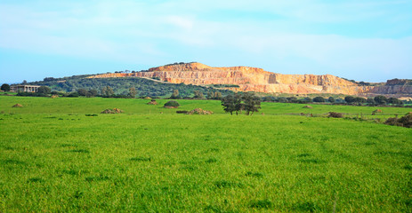 Fototapeta premium quarry and green field in Sardinia