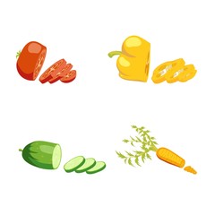 Colorful fresh sliced vegetables