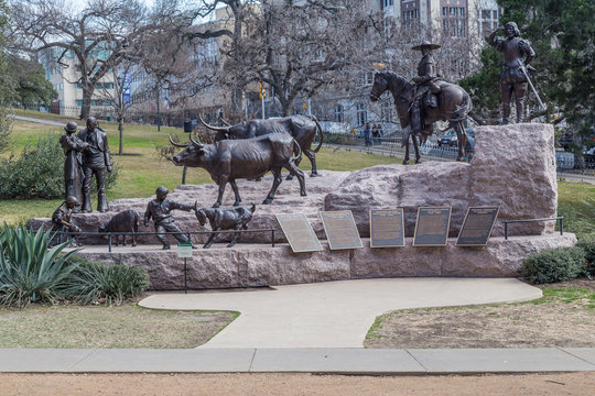 Tejano Monument at Texas State Capitol grounds in Austin,  TX