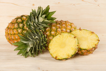 pineapple on a wooden background