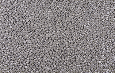 Abstract background of close-up grey beads
