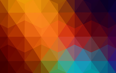 Multicolor dark polygonal design pattern, which consist of triangles and gradient in origami style.