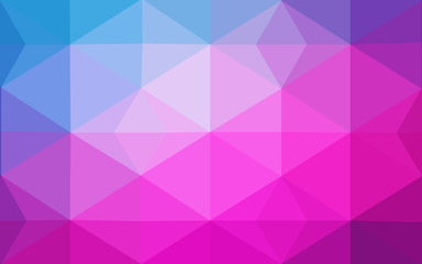 Multicolor pink, blue polygonal design pattern, which consist of triangles and gradient in origami style.