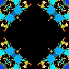 Abstract colorful fractal pattern or frame made seamless