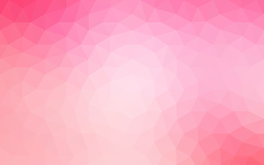 Multicolor pink, yellow polygonal design pattern, which consist of triangles and gradient in origami style.