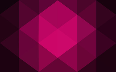 Dark pink polygonal design pattern, which consist of triangles and gradient in origami style.
