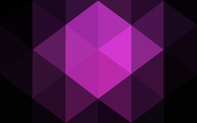 Dark pink polygonal design pattern, which consist of triangles and gradient in origami style.