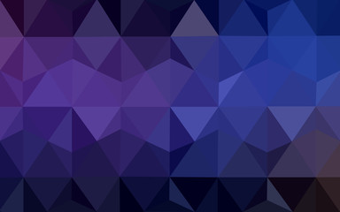 Multicolor dark pink, blue polygonal design pattern, which consist of triangles and gradient in origami style.