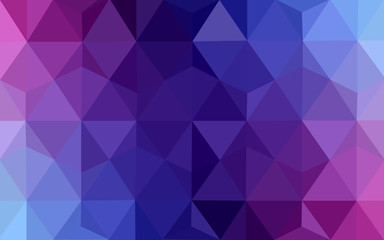 Multicolor dark pink, blue polygonal design pattern, which consist of triangles and gradient in origami style.