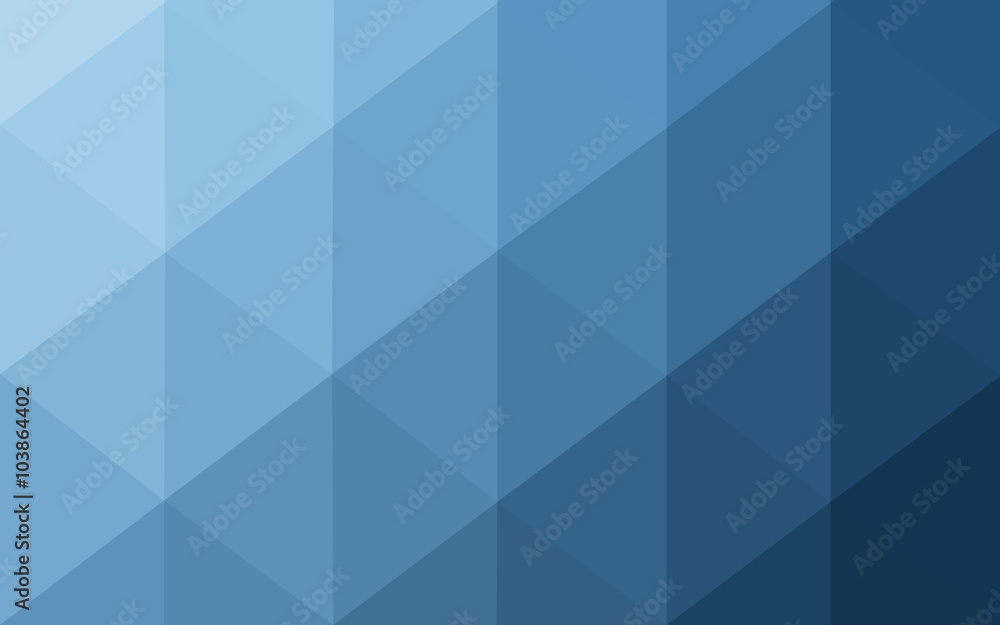 Poster blue polygonal design pattern, which consist of triangles and gradient in origami style.