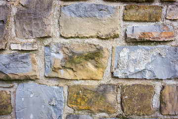 Closeup of stone block wall background