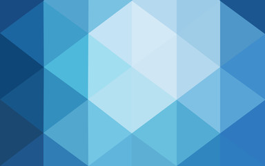 Blue polygonal design pattern, which consist of triangles and gradient in origami style.