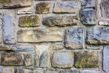 Closeup of stone block wall background