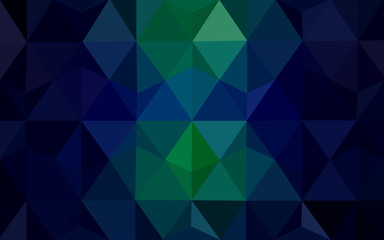 Obraz premium Multicolor dark green, blue polygonal design pattern, which consist of triangles and gradient in origami style.