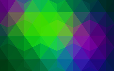 Multicolor dark green, blue polygonal design pattern, which consist of triangles and gradient in origami style.