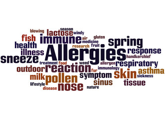 Allergies, word cloud concept 10