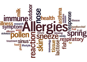 Allergies, word cloud concept 11
