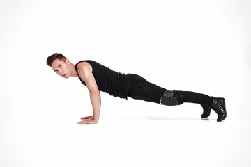Fototapeta premium man making push ups