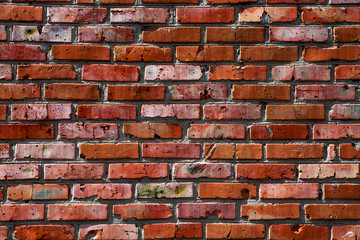 Old grunge brick wall background