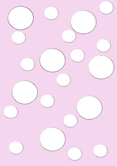 bulles sur papier fond rose