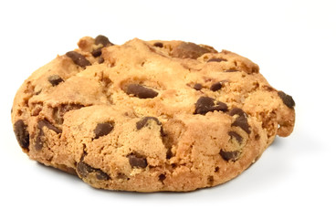 chocolate cookie. Arrangement, isolated on white.