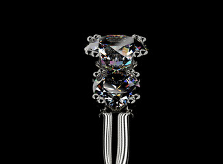 Ring with diamond. Sign of love. Fashion jewelry background