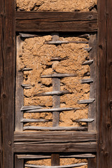 Detail of the structure of an old half-timbered house