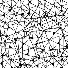 Decorative hand drawn doodle ornamental curl vector sketchy triangle seamless pattern. Can be used for wallpaper, pattern fills, web page background, surface textures