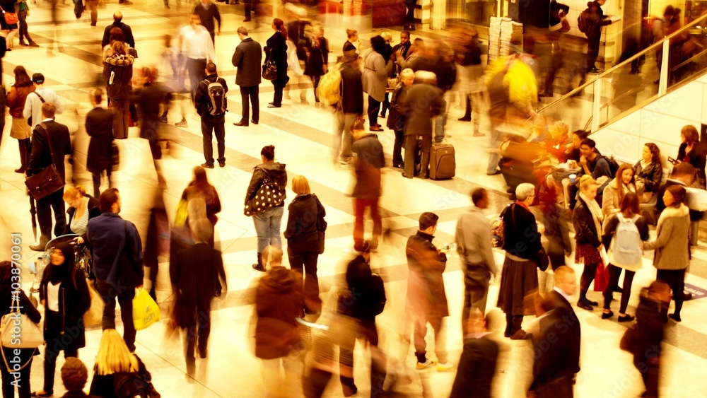 Canvas Prints busy train station during rush hour