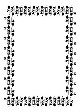 Outline frame with floral silhouette