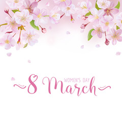 8 March - Women's Day Greeting Card Template - in vector