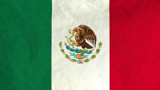 Mexican flag waving in the wind (full frame footage in 4K UHD resolution).