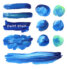 Hand drawn oil paint strokes. Vector background stains set. - 103872244