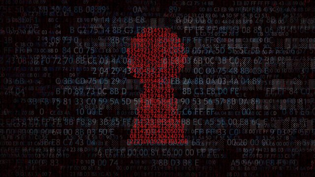 Security concept: hex code and binary code in the keyhole. cybersecurity