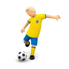 Schwedische Fußballer mit starke Schlag