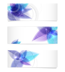Paper banners with abstract shiny motive and copy space
