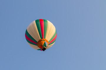 Colorful hot air balloon in the blue sky