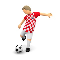 Kroatische Fußballer kickt den Ball