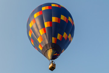 Colorful hot air balloon in the blue sky