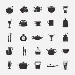 Set of twenty five kitchen icons