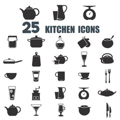 Set of twenty five kitchen icons