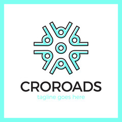 Wheel Crossroad Logotype