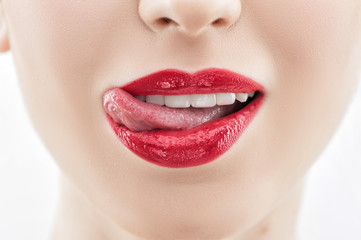 Fototapeta premium Attractive young girl is evincing her desire