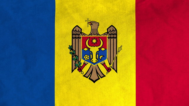 Moldovan flag waving in the wind (full frame footage in 4K UHD resolution).