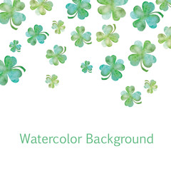 Green clover watercolor illustration