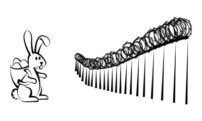 Osterhase an der Grenze - Easter Bunny at the Border Karte