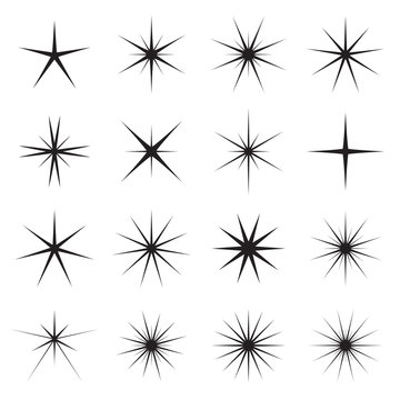 Sparkle star symbols. Vector illustration