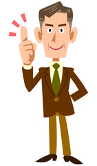 要点を説明する年輩ビジネスマン